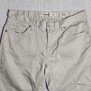 BKE Derek Pants Mens 36R (36x29)‎ Gray Relaxed Fit Bootcut Casuals Embroidered